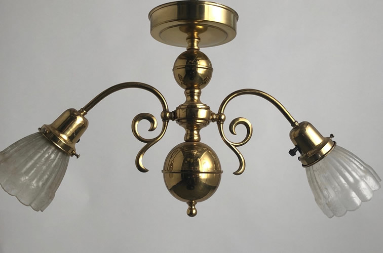 2-Light Semi Flush Chandelier